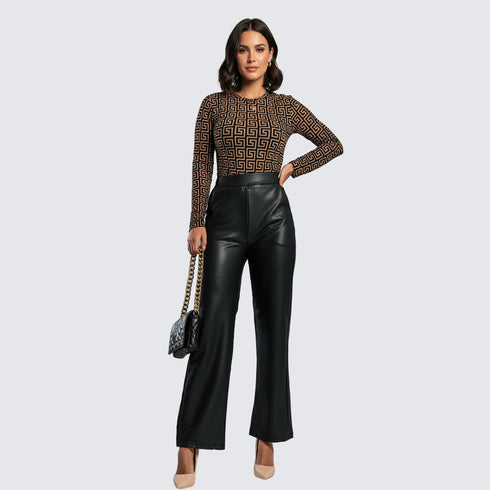 Camden Straight-Leg Faux Leather Trousers